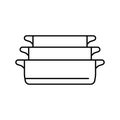 ceramic baking dish kitchen cookware line icon vector illustration Royalty Free Stock Photo