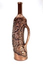 Ceramic bottle for wine with a handle on the right side Royalty Free Stock Photo