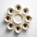 Symmetrical Cat Handprint Bowls By Tami Bone - Tabletop Photography
