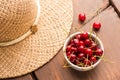Bright red freshly picked early sweet cherries Royalty Free Stock Photo