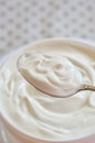 Ceramic bowl of white yoghurt