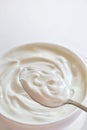Ceramic bowl of white yogurt