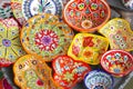 Ceramic bowls dinner set colorful print, store Jerusalem, Israel