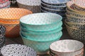 Ceramic bowls piles Royalty Free Stock Photo