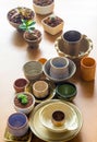 Ceramic bowls prepared to use for houseplant pot