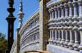 Ceramic bridge in Plaza de Espana in Seville, Andalusia, Spain. Old landmark Royalty Free Stock Photo