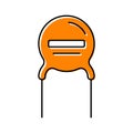 ceramic capacitor electronic component color icon vector illustration Royalty Free Stock Photo
