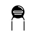ceramic capacitor electronic component glyph icon vector illustration Royalty Free Stock Photo