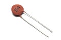 Ceramic capacitor on white background, macro shot Royalty Free Stock Photo