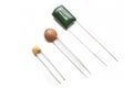 Ceramic capacitors three different types Royalty Free Stock Photo