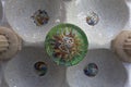 Ceramic ceiling of Market place in Park Guell - Ba Royalty Free Stock Photo