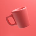 Ceramic Coral Colored Mug, 3d rendering, Coffee Cup