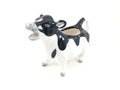 Ceramic Cow Milk Jug On White Background Side View