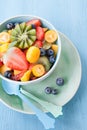 Ceramic cup with fresh fruit salad Royalty Free Stock Photo