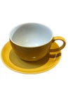 Bright Yellow Coffee Cup on White Background