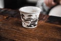 White cup. Porcelaine cup for a traditional tea ceremony