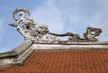 Decoration on a temple roof in Vietnam Royalty Free Stock Photo