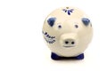 Ceramic Delft blue and white piggy bank