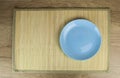 Ceramic dishplate on bamboo mat.Flat lay. Top view Royalty Free Stock Photo