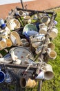 ceramic dishes, Holasovice, Czech Republic Royalty Free Stock Photo