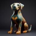 Ceramic dog sitting on table Royalty Free Stock Photo