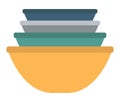 Ceramic Earthenware Flower Pots, Food Bowls Vector Royalty Free Stock Photo