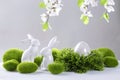 Ceramic easter rabbits and egg