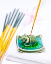 Ceramic elephant incense holder Royalty Free Stock Photo
