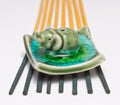 Ceramic elephant incense holder Royalty Free Stock Photo