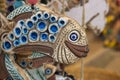 Ceramic fish, seahorse, elephant. Decorative ornamental gift Royalty Free Stock Photo