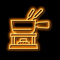 ceramic fondue maker neon glow icon illustration Royalty Free Stock Photo