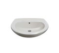 Ceramic gloss sink. Realistic vector bathroom furniture. Interior design element. White basin no tap. Plumbing graphic