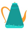 Ceramic green teapot - flat design style single isolated object
