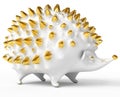 Ceramic hedgehog figurine over white Royalty Free Stock Photo