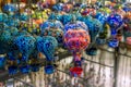 Ceramic hot air balloons in souvenir shop Cappadocia, Turkey Royalty Free Stock Photo