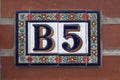 Ceramic House number B5. Craft adress