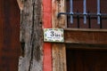 Ceramic house number and street name plate, Troyes, France Royalty Free Stock Photo
