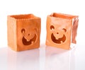 Ceramic Jack O Lantern Trick Or Treat Bags For Hal Royalty Free Stock Photo