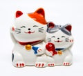 Ceramic Japanese welcoming Cats or lucky Cat ( Maneki Neko ).