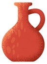 Ceramic jug icon. Ancient textured clay pottery