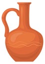 Ceramic jug icon. Cartoon clay classic crockery Royalty Free Stock Photo