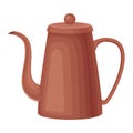 Ceramic Kettle for Making Tea Vector Illustrated Element. Useful Household Item
