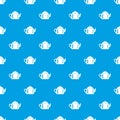 Ceramic kettle pattern vector seamless blue