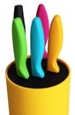 Ceramic kitchen knives in holder