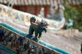 Ceramic kylin on the ridge of house Royalty Free Stock Photo