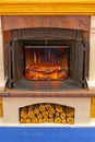 Ceramic Logs Fireplace