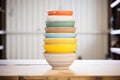 ceramic mixing bowls stacked on top of each other Royalty Free Stock Photo