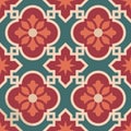 Ceramic Moroccan mosaic tile pattern with flower Royalty Free Stock Photo