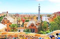Ceramic mosaic Park Guell in Barcelona, Spain