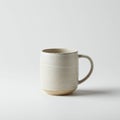Ceramic mug with a smooth, cylindrical shape and a rounded handle. The mug features Royalty Free Stock Photo